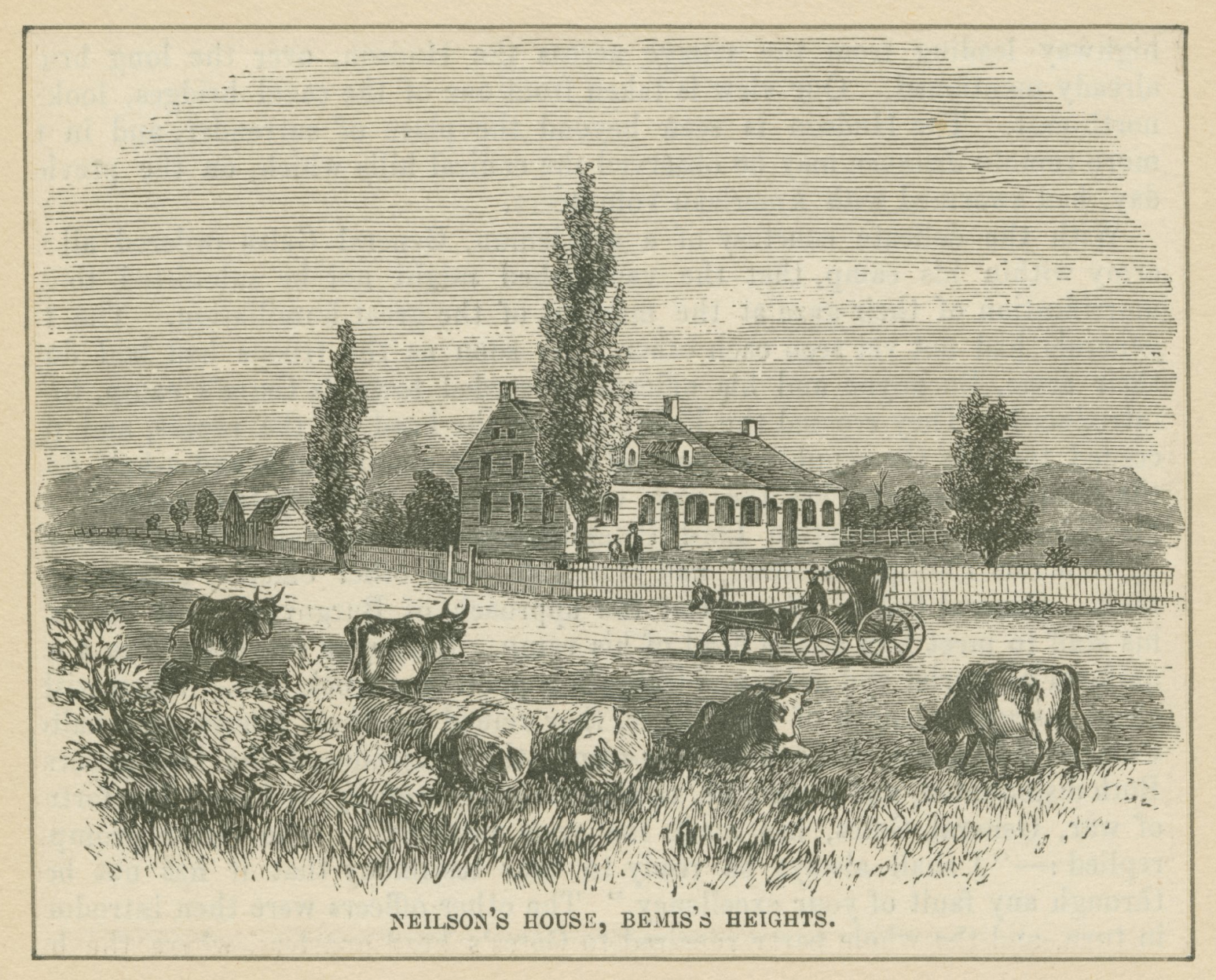 The Miriam and Ira D. Wallach Division of Art, Prints and Photographs: Print Collection, The New York Public Library. “Neilson’s house, Bemis’s Heights” New York Public Library Digital Collections.